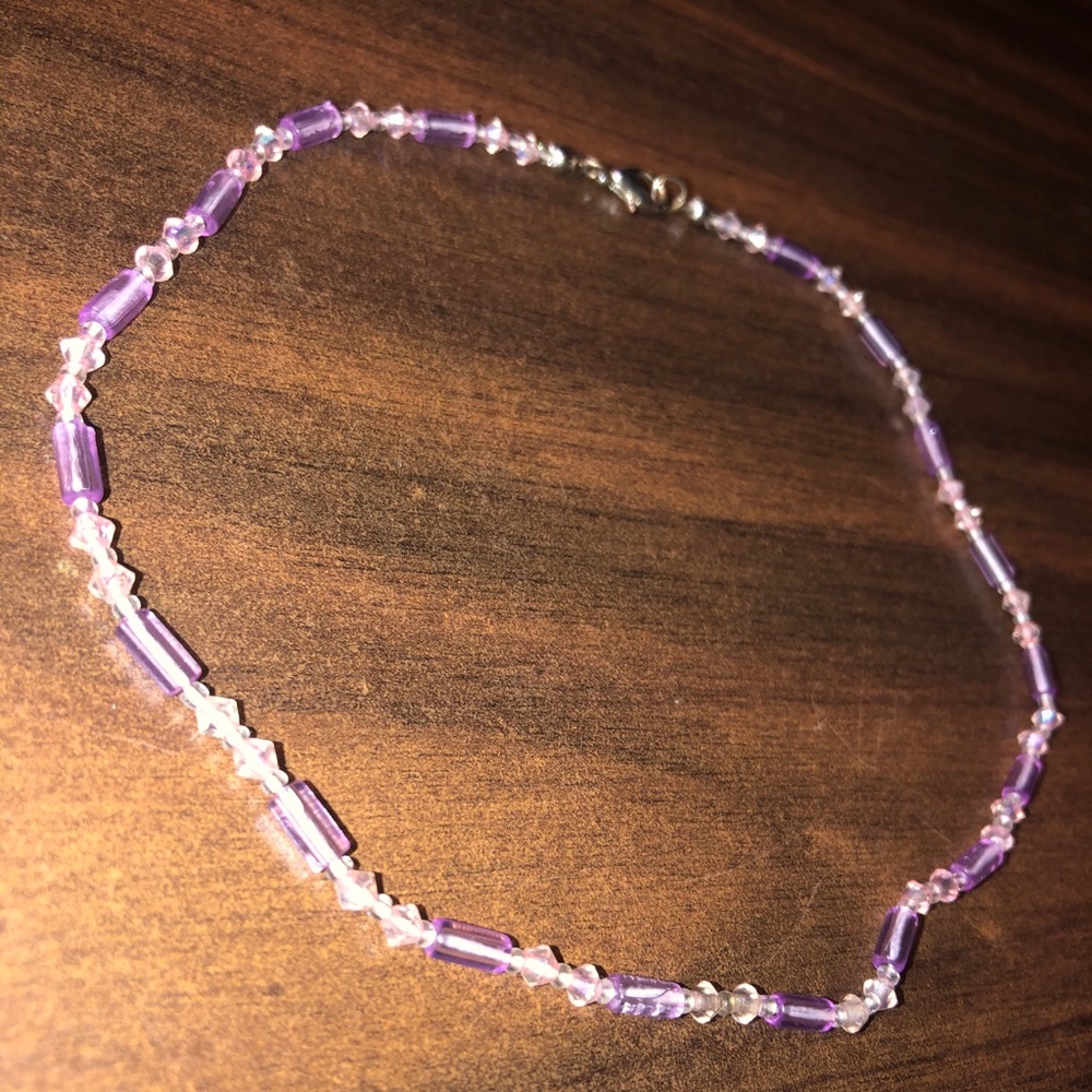 Pink and purple kids necklace